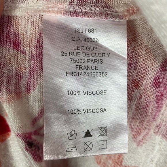 Leo Guy 2-Piece Floral Beaded Tank with Open Cardigan Women's 4 Beige Pink Red - Picture 10 of 12